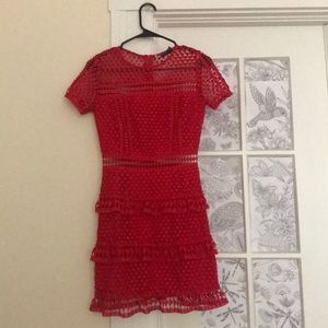 Red Layered Lace Dress
